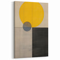 Geometric Minimalist Wall Art - Yellow Black and Gray Circle Design