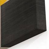 Geometric Minimalist Wall Art - Yellow Black and Gray Circle Design