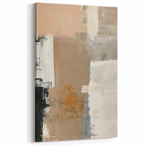 Neutral Abstract Minimalist Art - Earthy Tones Wall Decor