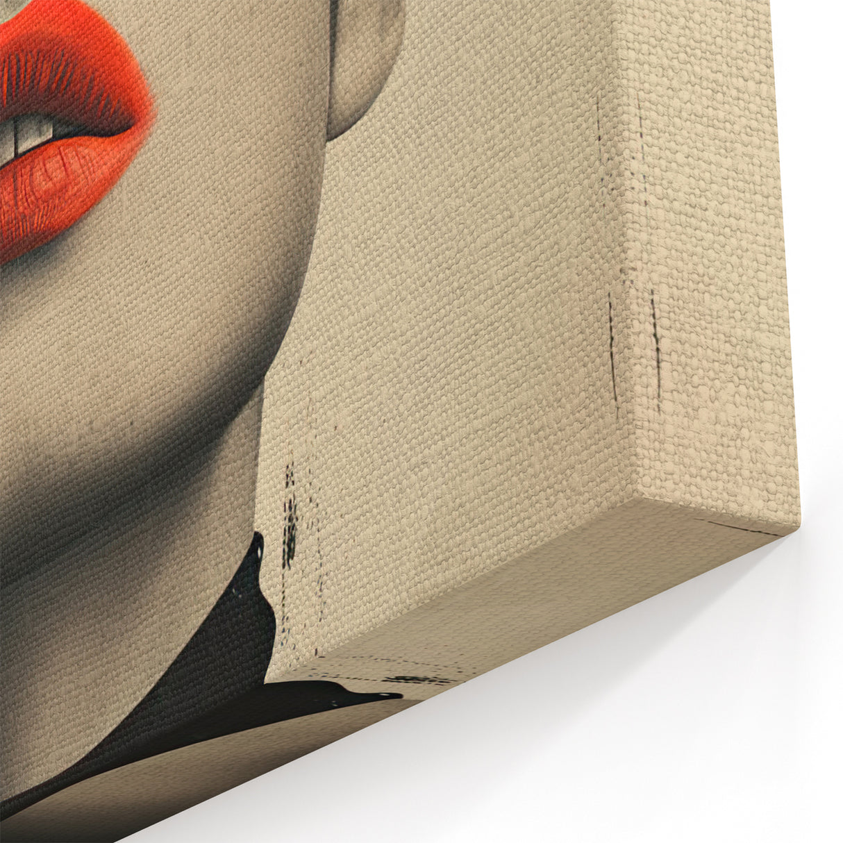 Bold Abstract Portrait Art - Minimalist Red Brushstroke Wall Decor