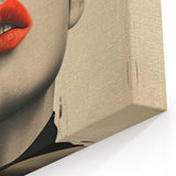 Bold Abstract Portrait Art - Minimalist Red Brushstroke Wall Decor