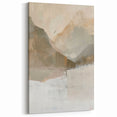 Soft Neutral Landscape Art - Minimalist Earthy Mountain Scene