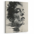 Abstract Fragmented Portrait Art - Black and White Minimalist Wall Decor