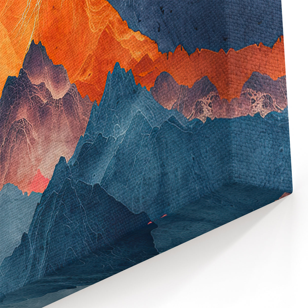 Colorful Abstract Mountain Landscape Art - Vibrant Layered Wall Decor