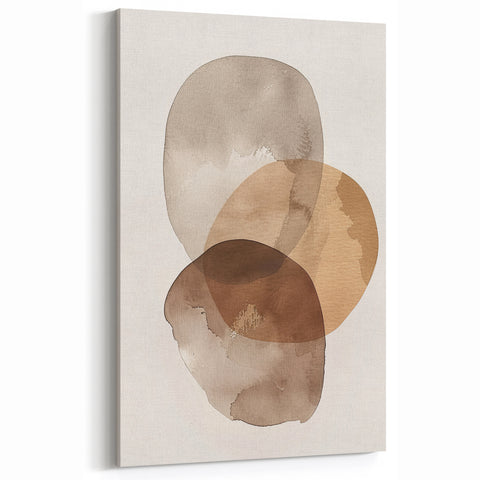 Soft Neutral Abstract Art - Earthy Tones Minimalist Wall Decor
