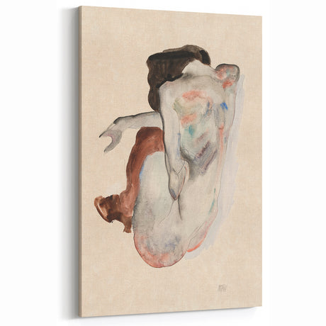 Elegant Art Deco Wall Art - Minimalist Nude Watercolor Illustration