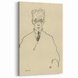 Striking Art Deco Wall Art - Minimalist Portrait of Franz Blei in Ink