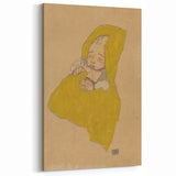 Soft Art Deco Wall Art - Portrait of Sleeping Infant in Golden Blanket