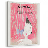 Charming Art Deco Wall Art - Femina Magazine Cover with Pink Curtains