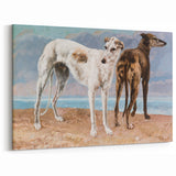 Greyhounds of the Comte de Choiseul Realism Art - Courbet Canvas Print