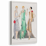 Chic Art Deco Wall Art - Trio of Stylish Women in Vintage Evening Gowns