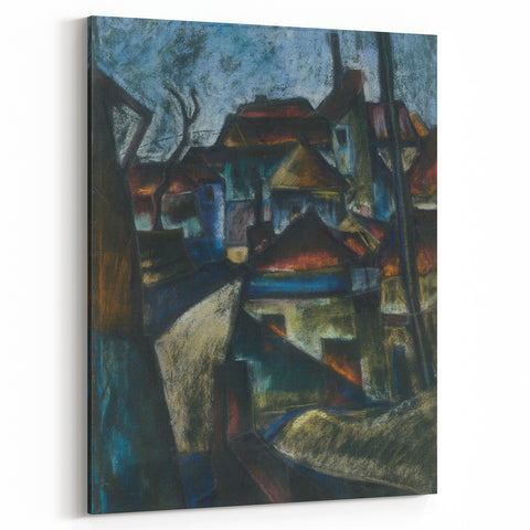In the Suburbs Realism Art Print - Konštantín Bauer Urban Landscape Scene