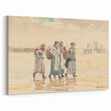 Four Fishwives on the Beach Realism Art Print - Winslow Homer Coastal Scene