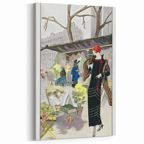 Chic Art Deco Street Scene Wall Art – Vintage 1920s Fashion Illustration