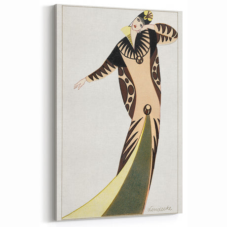 Stylish Art Deco Fashion Wall Art – Bold 1920s Illustration in Earth Tones