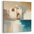 Abstract Architecture Coastal Wall Art - Contemporary Teal Print