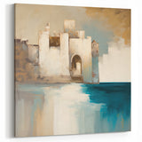 Abstract Architecture Coastal Wall Art - Contemporary Teal Print