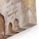 Ornate Abstract Architecture Wall Art - Beige and Cream Print