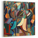 Artistic Figurative Designs - Vibrant Abstract Human Figures Canvas