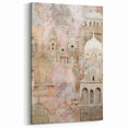 Ornate Abstract Architecture Wall Art - Beige and Blush Pink Print