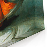 Vibrant Abstract Human Figure - Whirling Dervish in Orange and Gray