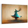 Abstract Dervish Canvas Art - Graceful Motion in Teal and Earth Tones