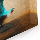 Abstract Dervish Canvas Art - Graceful Motion in Teal and Earth Tones
