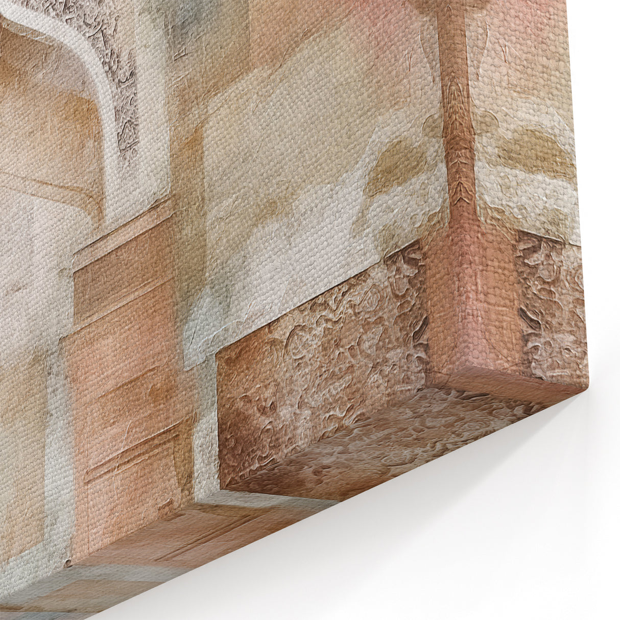 Intricate Abstract Architecture Wall Art - Beige and Pastel Print