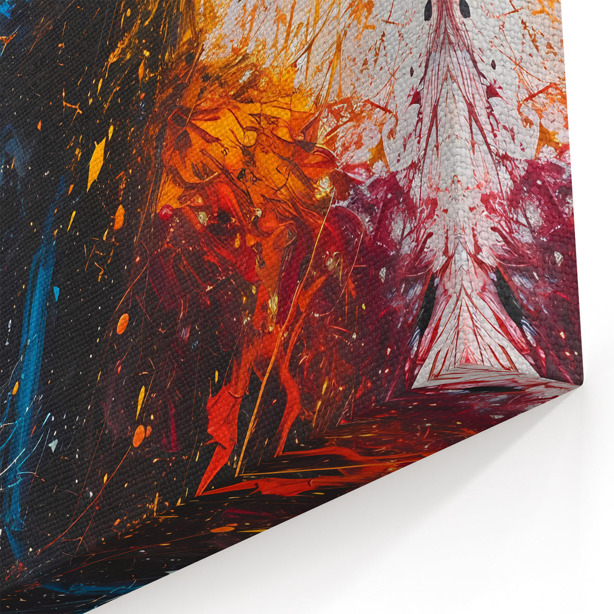 Abstract Romantic Dance Art - Vibrant Couple in Blue and Orange