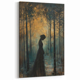 Mystical Forest Silhouette Art - Abstract Woman in Dark Woodland Scene