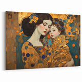Mother and Child Art - Elegant Figurative Portrait in Warm Earthy Tones