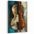 Abstract Violin Art - Vibrant Musical Instrument in Earthy Tones