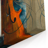 Abstract Violin Art - Vibrant Musical Instrument in Earthy Tones