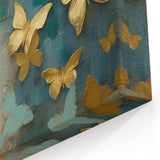 Butterfly Dreams Art - Abstract Butterflies in Gold and Teal Tones