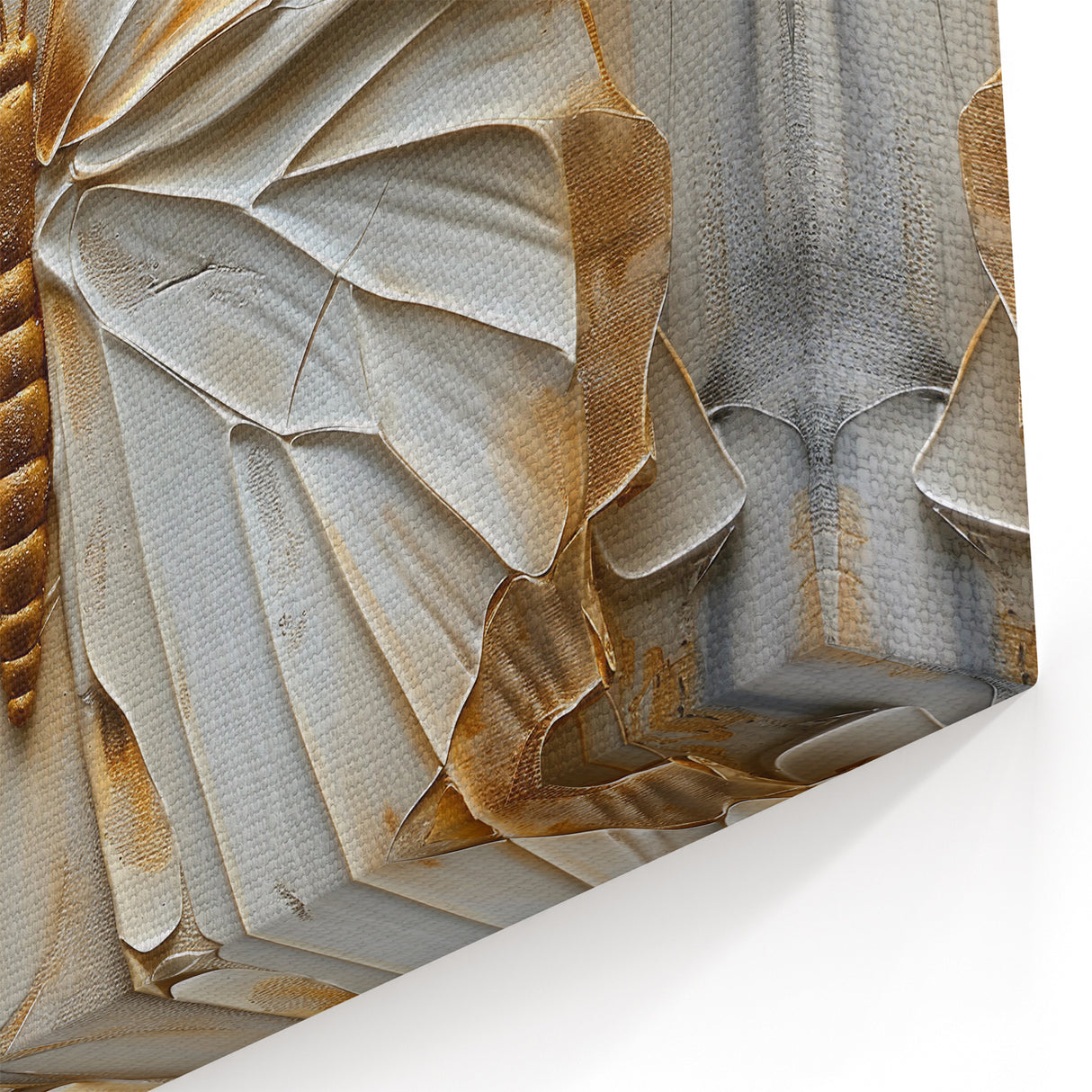 Elegant Butterfly Textured Art - Neutral Tones in Cream and Gold