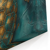Majestic Sea Turtle Art - Textured Abstract in Teal and Bronze Tones