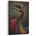 Vibrant Dancing Silhouette Art - Multicolor Abstract in Starry Background