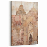 Ornate Temple Abstract Architecture Art - Beige and Pink Tones Print