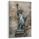 Statue of Liberty Abstract Art - Iconic American Symbol Canvas Print