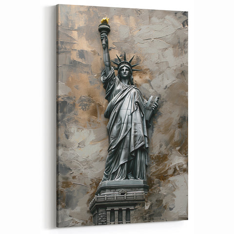 Statue of Liberty Abstract Art - Iconic American Symbol Canvas Print