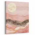 Abstract Landscape with Moon in Soft Pinks - Modern Nature Wall Art