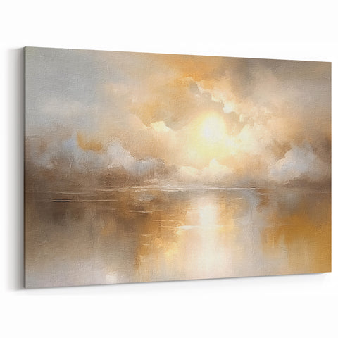 Sunlit Abstract Landscape in Warm Tones - Contemporary Nature Wall Art