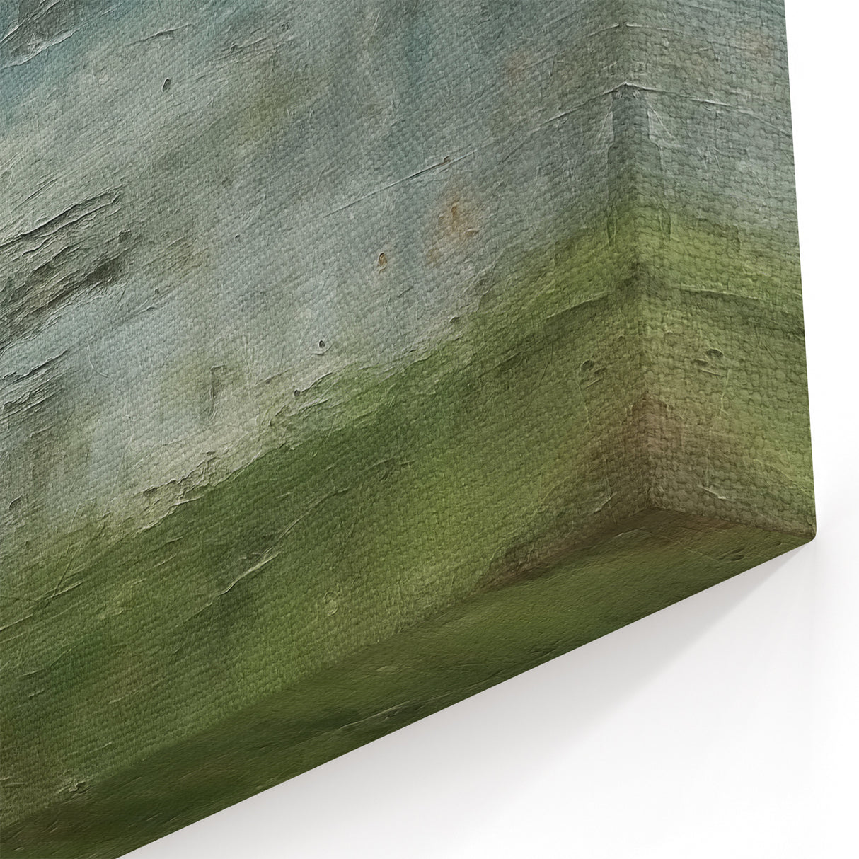 Abstract Landscape with Rustic Greens and Blues - Modern Nature Wall Art