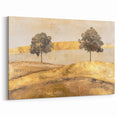 Abstract Landscape with Trees in Gold Tones - Modern Nature Wall Art