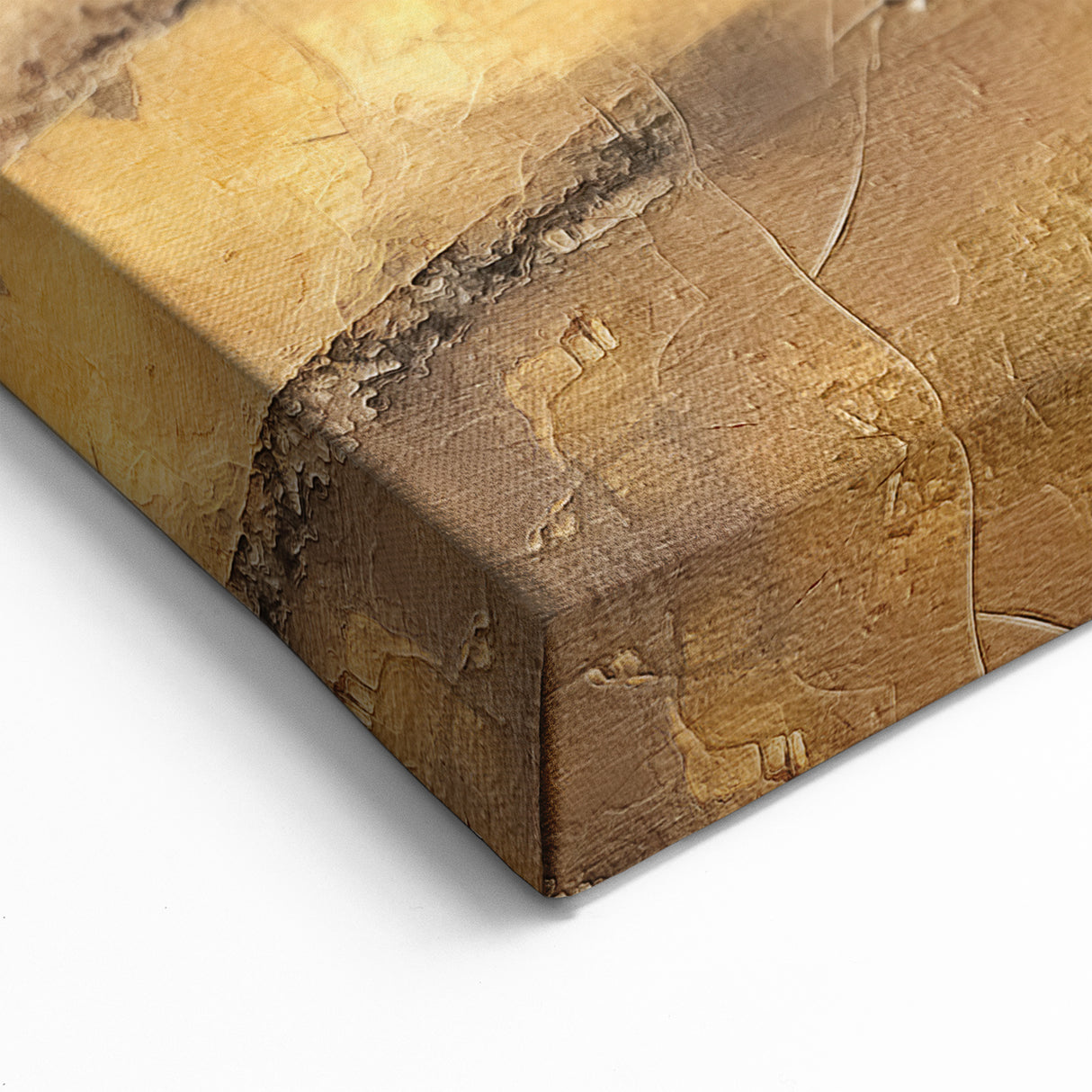 Abstract Landscape with Trees in Gold Tones - Modern Nature Wall Art