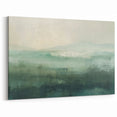 Abstract Green Landscape in Misty Hues - Serene Nature Wall Art Canvas