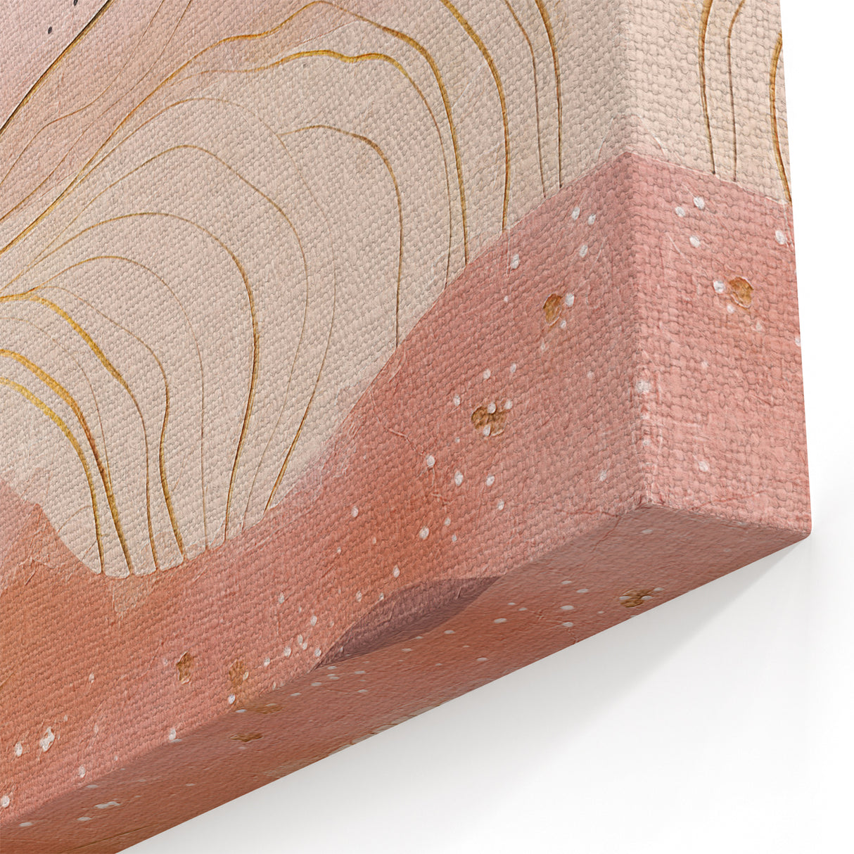 Celestial Landscape Abstract - Contemporary Pink and Gold Canvas Art