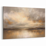 Golden Horizon Abstract Landscape - Contemporary Sunset Wall Art