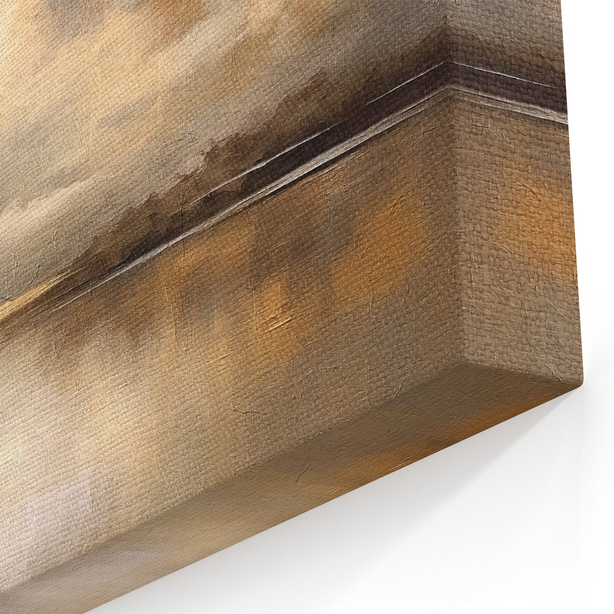 Golden Horizon Abstract Landscape - Contemporary Sunset Wall Art