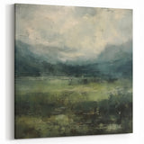 Abstract Nature Scene in Deep Greens - Modern Landscape Canvas Art